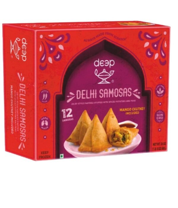 DELHI SAMOSA WITH CHUTNEY 680 gm X 12 BOX [12 samosa]